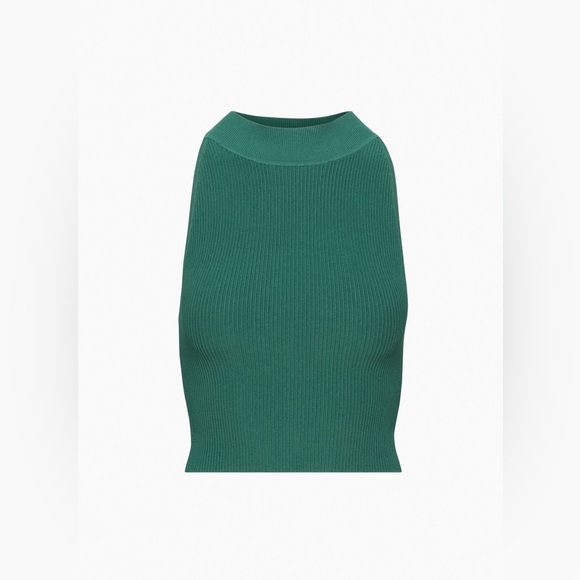 Babaton Tops - Babaton like new green Sculpt Knit Mockneck Halter Top